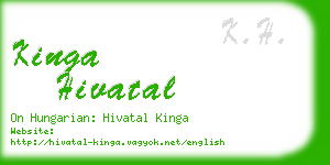 kinga hivatal business card